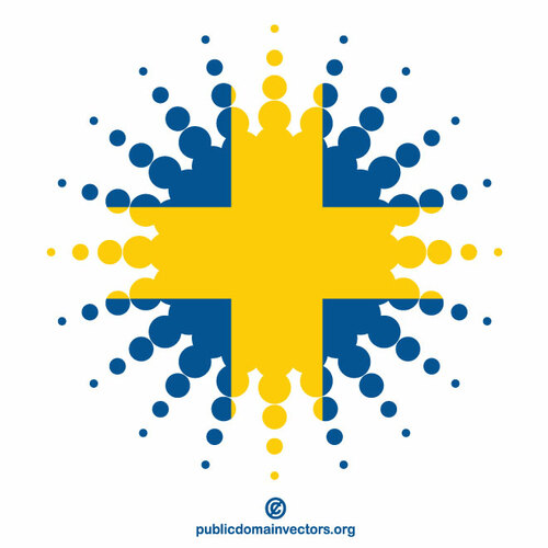 스웨덴 국기 하프 톤 모양