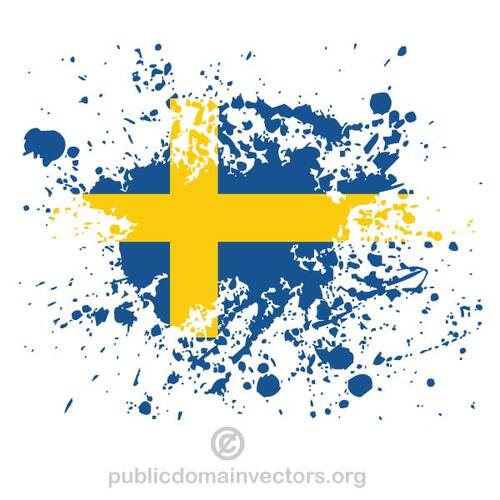 インク スプラッタとスウェーデンの国旗