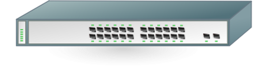 Afbeeldingen van eenvoudige netwerken router met 24 switches