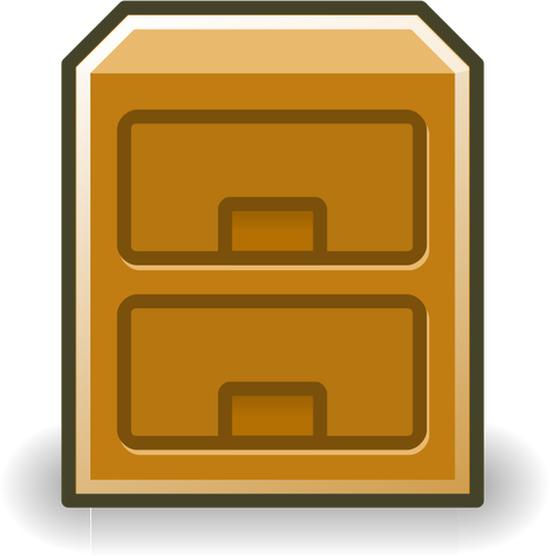 Vector clip art of brown file cabinet