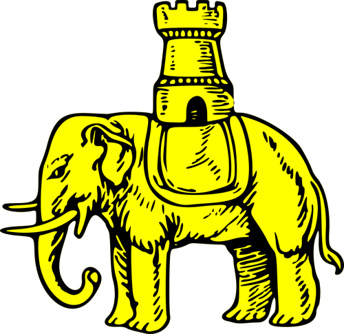 Elefante gialli grafica vettoriale