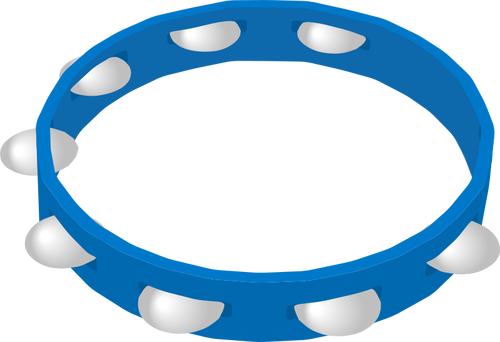Blue tambourine vector drawing