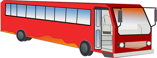 Bussi, jossa on avoin etuoven vektorikuva