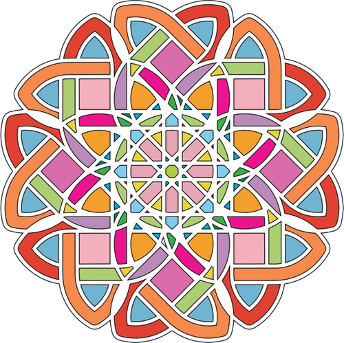 Vektor illustration av abstrakt labyrint blomma