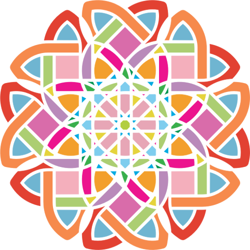 Desenho de flor colorida labirinto vetorial