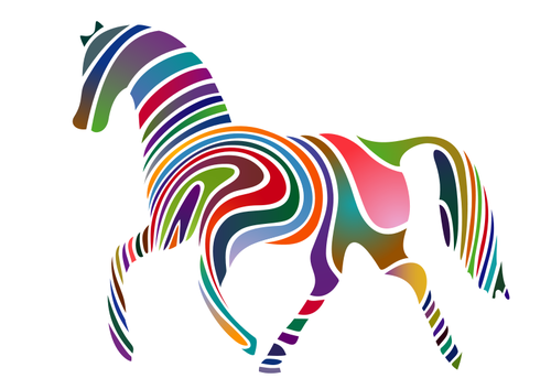 At içinde renkli vektör görüntü