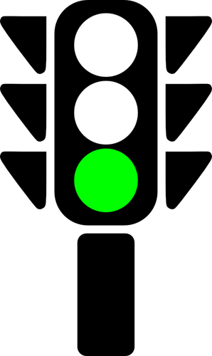 Yeşil trafik ışığı vektör küçük resim