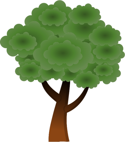 Einfache Vektorbild Runde Baum Top