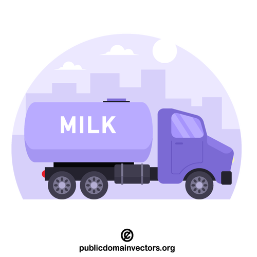 Грузовик, перевозящий молоко