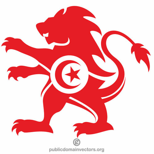 Tunisian lippu heraldinen leijona