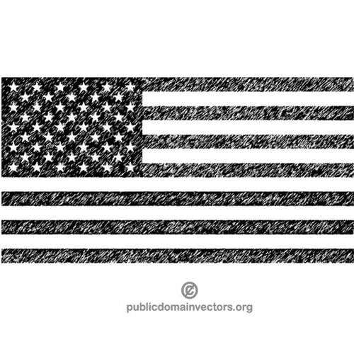 Bandeira dos Estados Unidos da América em preto e branco