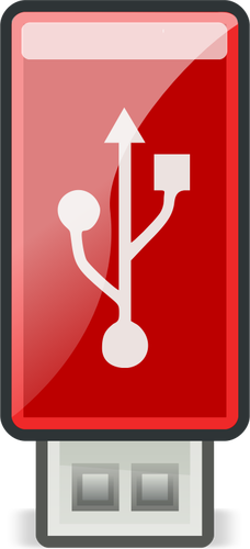 Векторная иллюстрация маленький кричащий красный USB stick