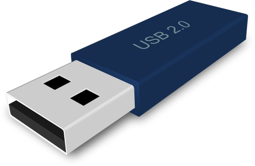 USB-muistitikku 3D-perspektiivivektorikuvassa