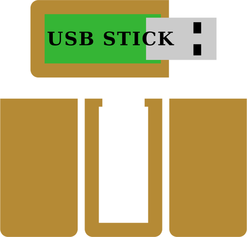 Vector afbeelding van houten USB-stick