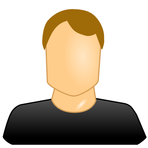 Vector afbeelding van pictogram leeg gezicht mannelijke gebruiker