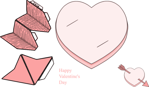 Sevgililer günü kağıt kalp ve ok koleksiyonu vektör görüntü