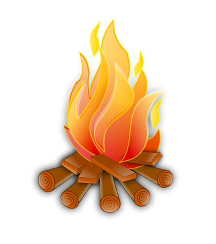 Векторное изображение деревянной огня
