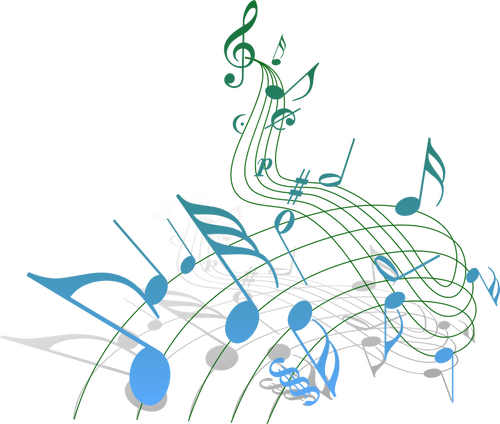 Musical notes flow vector illustration
