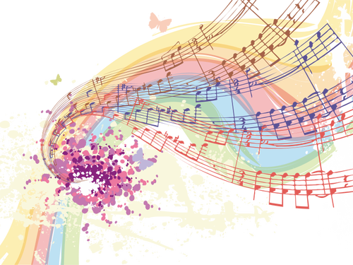 Musical notes pattern vector graphics