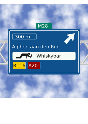Whisky bar verkeersbord