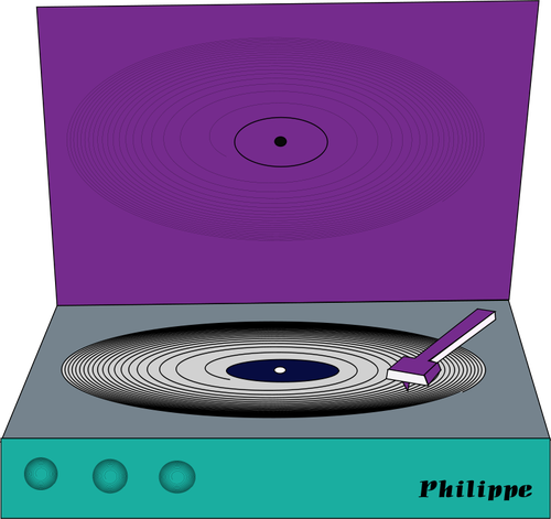 Yksinkertainen Philippe levysoittimen vektori ClipArt