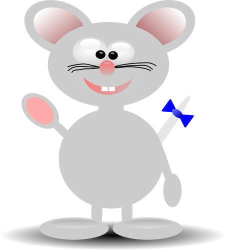Vektorové grafiky šťastný karikatura myši stojící