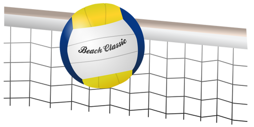 Vector image volleyball net and ball
