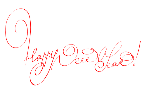 Happy new year håndskrevne brev. vektor image