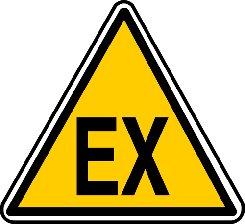 Vektorritning av triangulära EX varningstecken