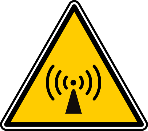 בתמונה וקטורית סימן אזהרה אות רדיו משולש