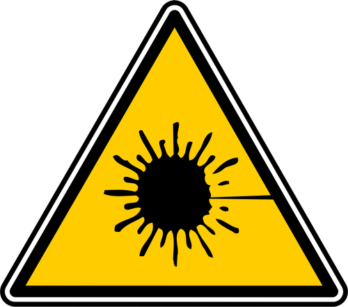 ベクター画像の三角形のレーザー光線の警告サイン