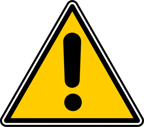 感嘆符のベクトル グラフィックスの三角形の警告サイン