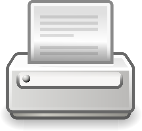 Vektor Klipart starých styl ikonu tiskárny PC