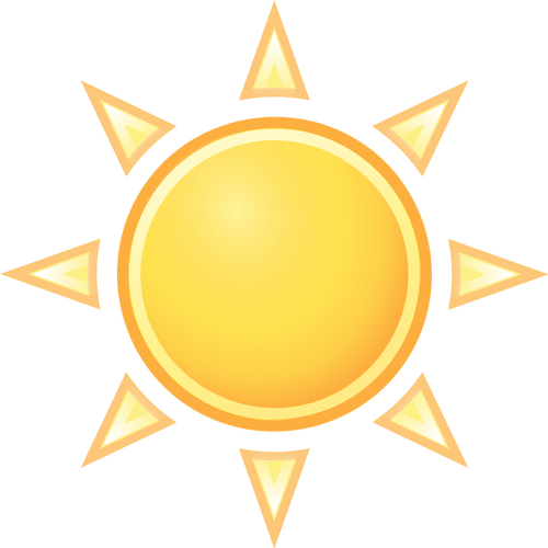 Vetor desenho do ícone de previsão de cor de céu ensolarado