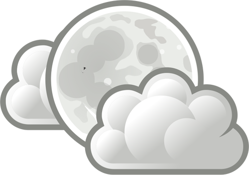 Prognoza pogody ikona kolor światła chmury w nocy wektor clipart