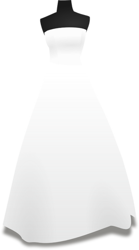 Gaun pernikahan putih pada gambar vektor berdiri
