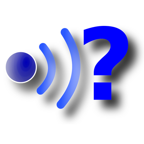 Disegno di simbolo di connessione wi-fi con un punto interrogativo