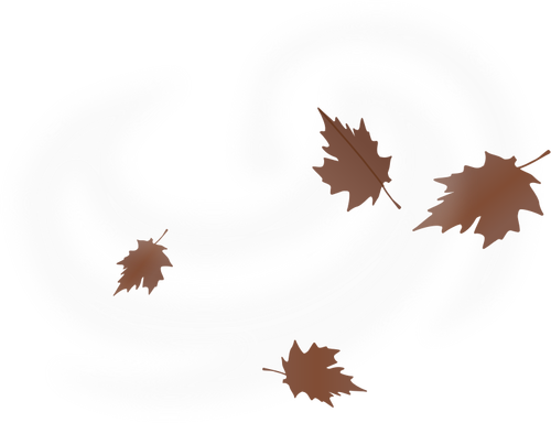 Beyaz arka plan üzerinde çizim vektör kahverengi sonbahar yaprakları