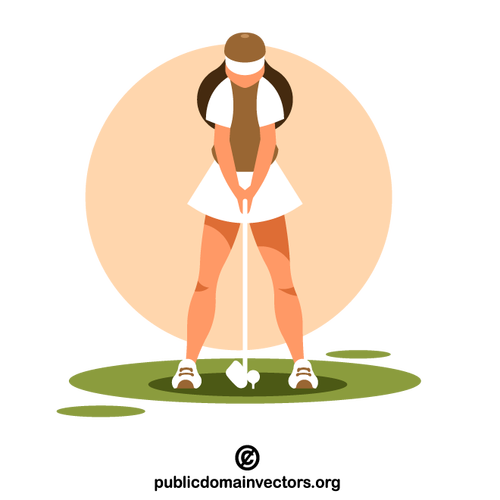 Wanita bermain golf