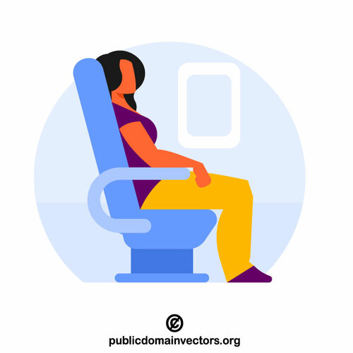 אישה במושב מטוס