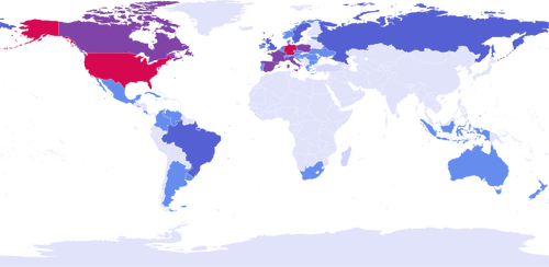 Colorato mondo mappa vettoriale immagine