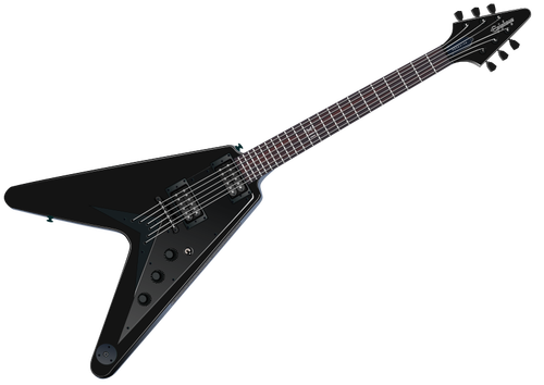 Gráficos del vector de guitarra eléctrica negra clip art