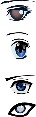 Set of manga eyes vector illustration
