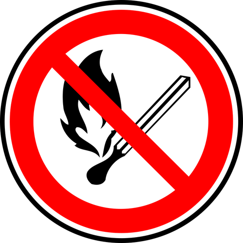 Foc deschis interzis vector semn