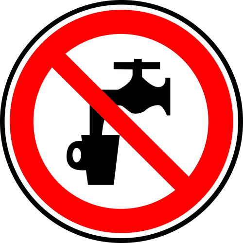 Знак запрета нет питьевой воды векторной графики