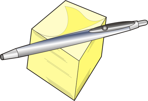 Penna och anteckningsblock vektorritning