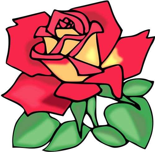Rote rose Vektor-ClipArt