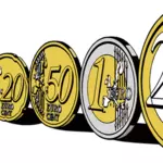 Euro centów i cały obraz monet