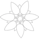 Ilustración de esbozo de flor de 7 pétalos