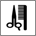 Vector tekening van kappers salon hotel symbolen